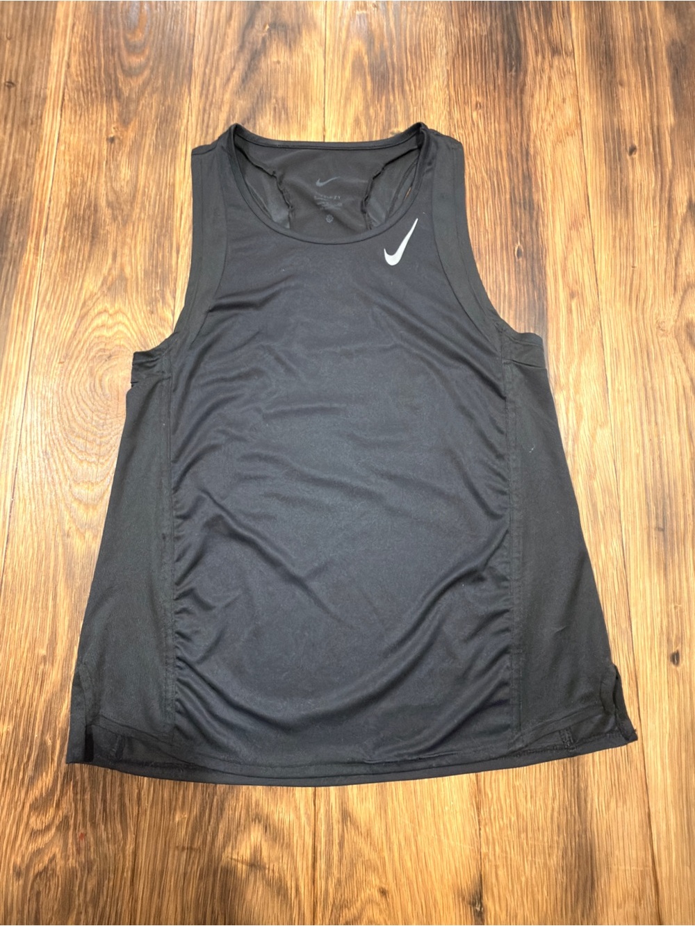 Nike Black Men’s Swim Rash Guard Tank with White Swoosh